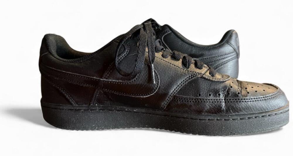 Nike Air Force 1 Low Triple Black Leather Sneakers, DH2987-001, Men's Size 9